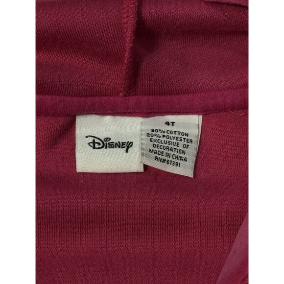 Disney Minnie Mouse Pink Velour Hoodie Jacket 3T Sequins & Ruffle Hem For Girls - Picture 6 of 6